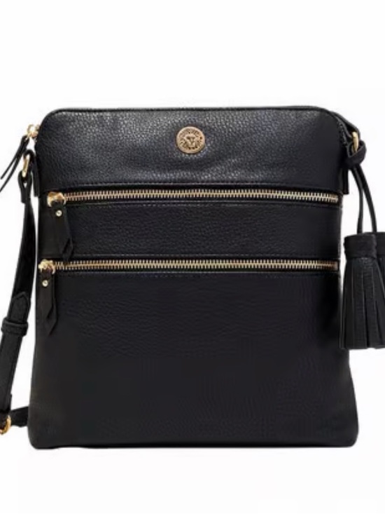 Anne Klein Handbags - Anne Klein Black Crossbody Bag with Gold Hardware